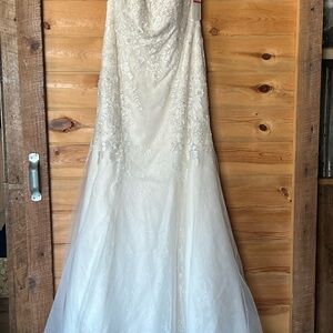 David's Bridal Ivory Lace Gown